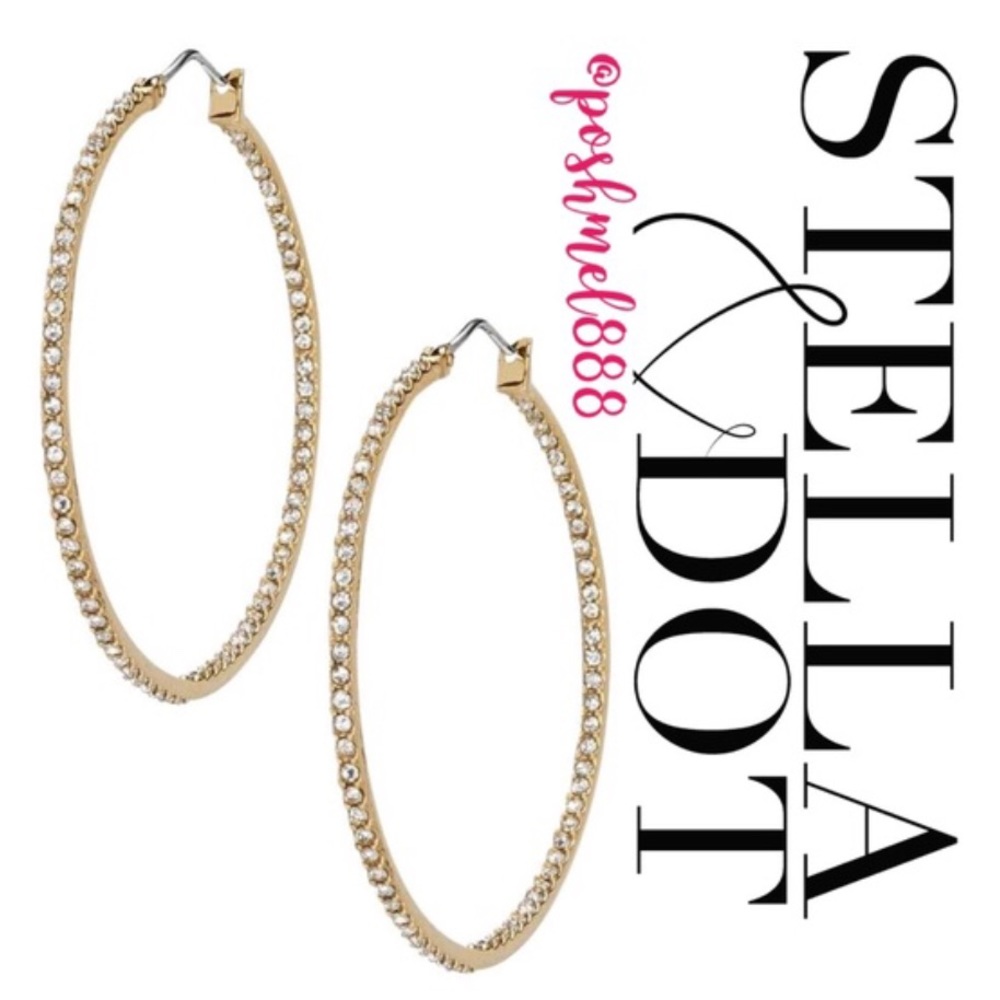 Stella & Dot | RARE Retired [GOLD] Pavé Versatile Adelaide Hoops
